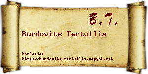 Burdovits Tertullia névjegykártya